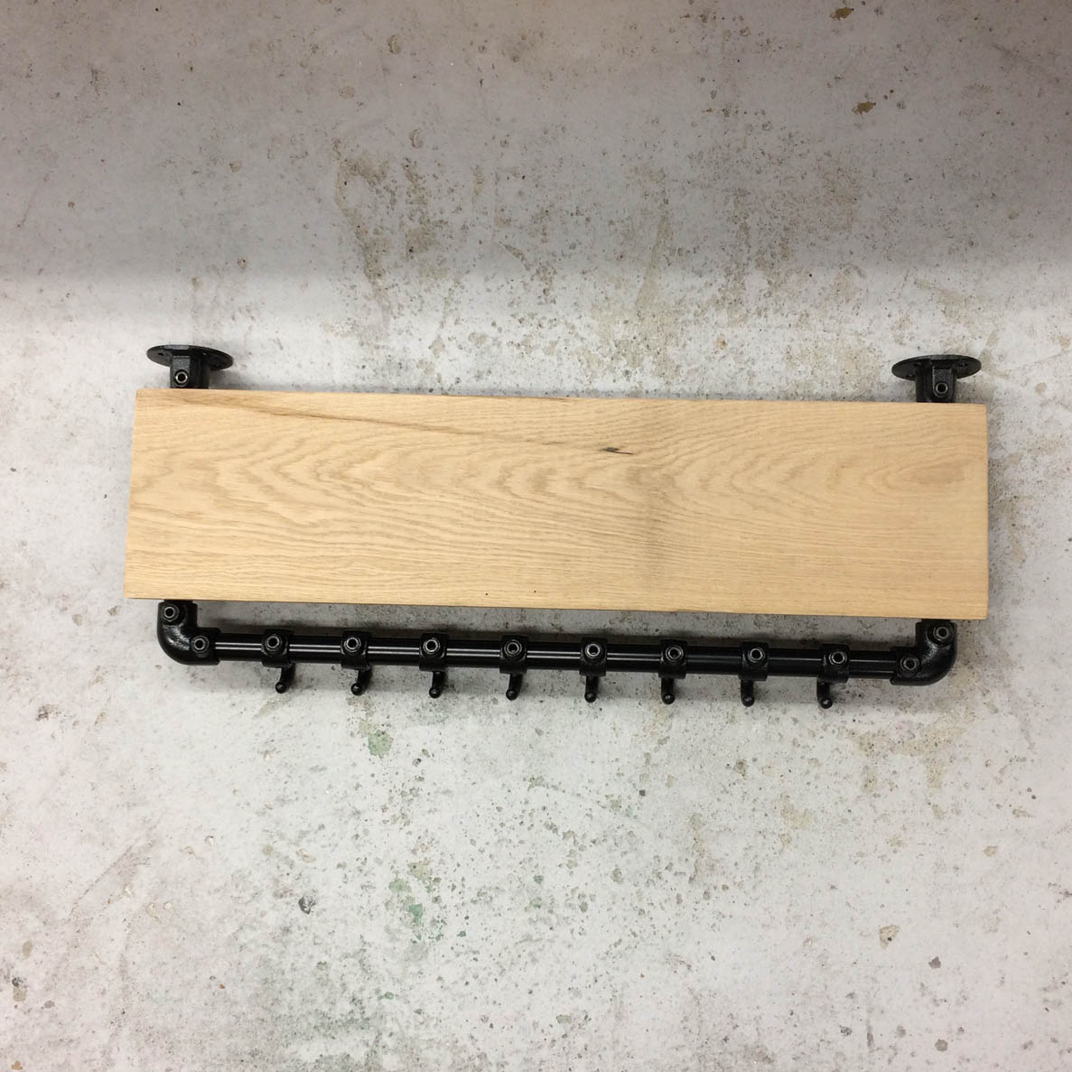 Steigerbuis Kapstok wandmodel 4 "Standaard" met houten plank Zwart 33,7mm